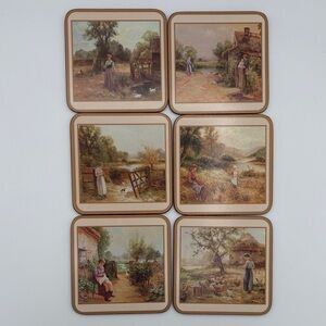 Pimpernel Acrylic Coasters COUNTRY LIFE Original Box Set of 6